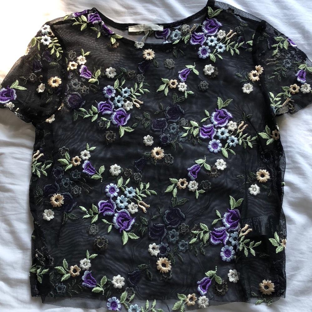 Beautiful See Through Embroidered Shirt